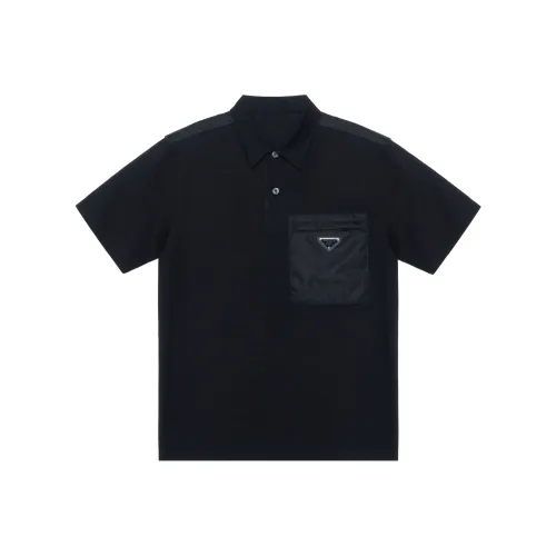 Prada Logo Plaque Short Sleeved Polo Shirt