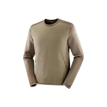 SALOMON OUTLINE WARM HYBRID Sweatshirt Men's Olive Brown