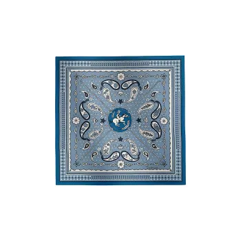 HERMES Silk Headwraps Unisex Blue