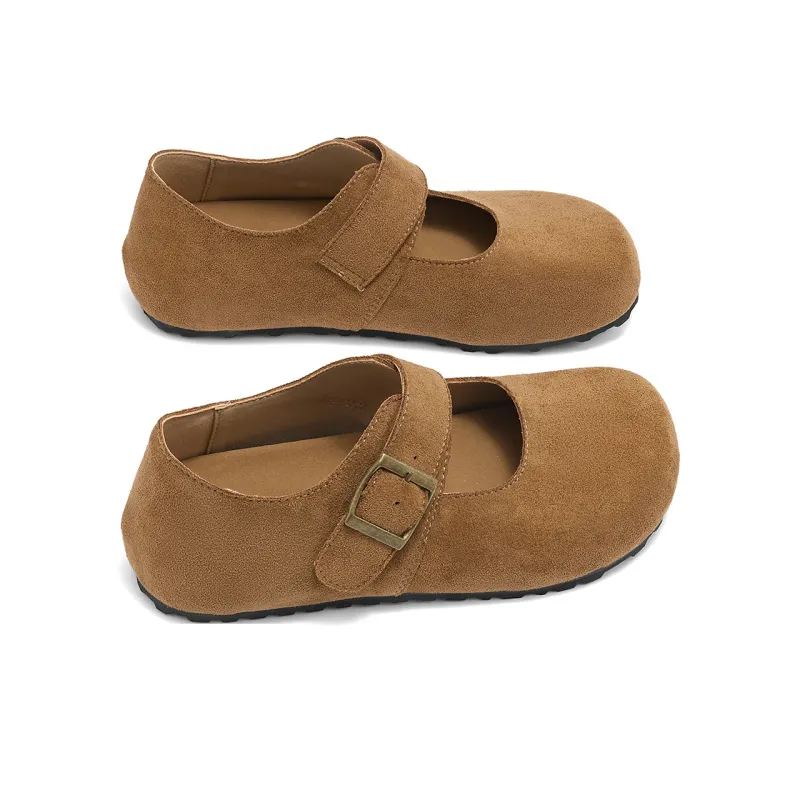 La Chapelle Trendy Japanese Style, Niche Versatile Half Boot Brogue Shoes Casual Single Shoes Women's Camel-3
