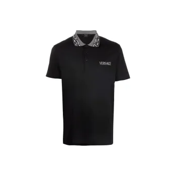 VERSACE La Greca Accent Polo Shirt