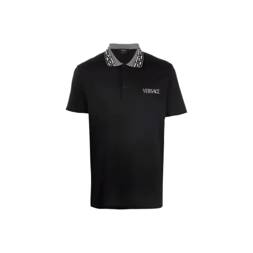 VERSACE La Greca Accent Polo Shirt