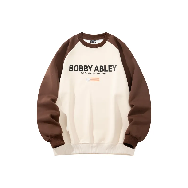 BOBBY ABLEY Patchwork Color Blocking Loose Fit Casual Heavyweight Crew Neck Pullover Sweatshirt Unisex-7