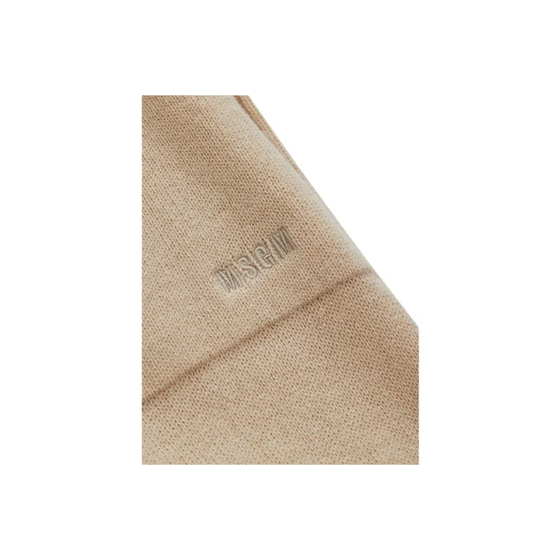 MSGM Embroidered logo Knitted Track Pants-3