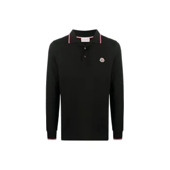 Moncler Logo Patch Long Sleeved Polo Shirt
