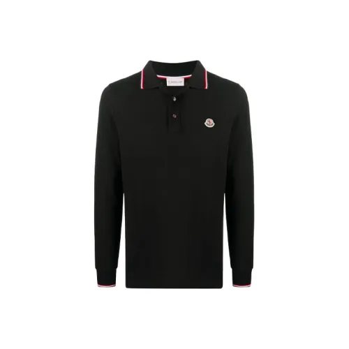 Moncler Logo Patch Long Sleeved Polo Shirt