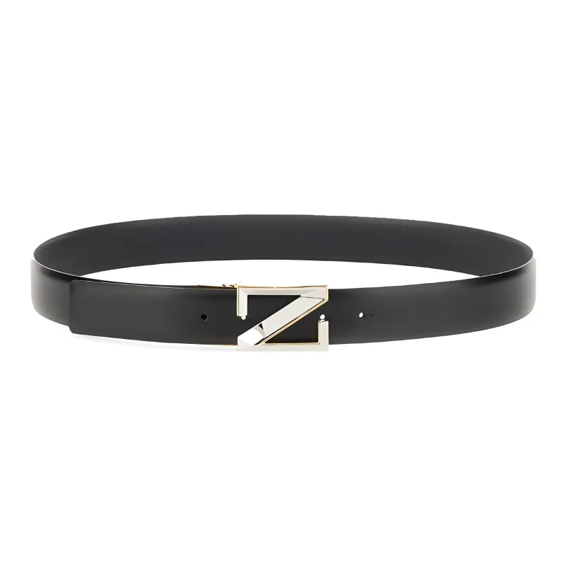 Zzegna Leather Belts Men Black-1