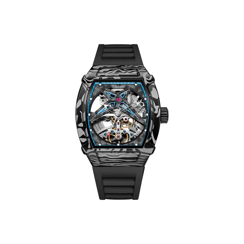 Dulunwe Fissioner Collection Automatic Mechanical Movement TPU Strap Watch Men's Watches Black Dial-6