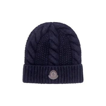 Moncler Virgin Wool, Cashmere Beanies Men's Purple