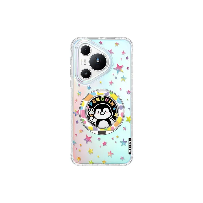 Marsfield TPU Material 360 Rotating Iridescent Pivot Case Stars Penguin Phone Cases Compatibility Huawei P70/Pro-2
