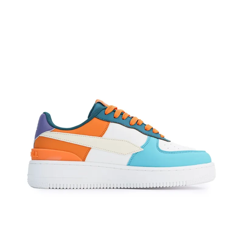 GLO BULL Abrasion Resistant Breathable Height Increasing Low Top Skateboard Shoes Unisex Orange Blue-1