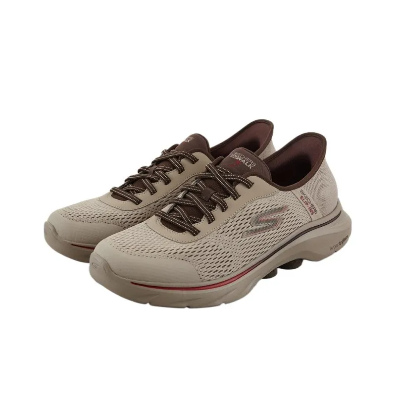 Skechers GO WALK 7 Low Top Casual Shoes Men's Tan-3