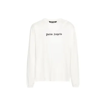 PALM ANGELS Logo Printed Long Sleeved T Shirt