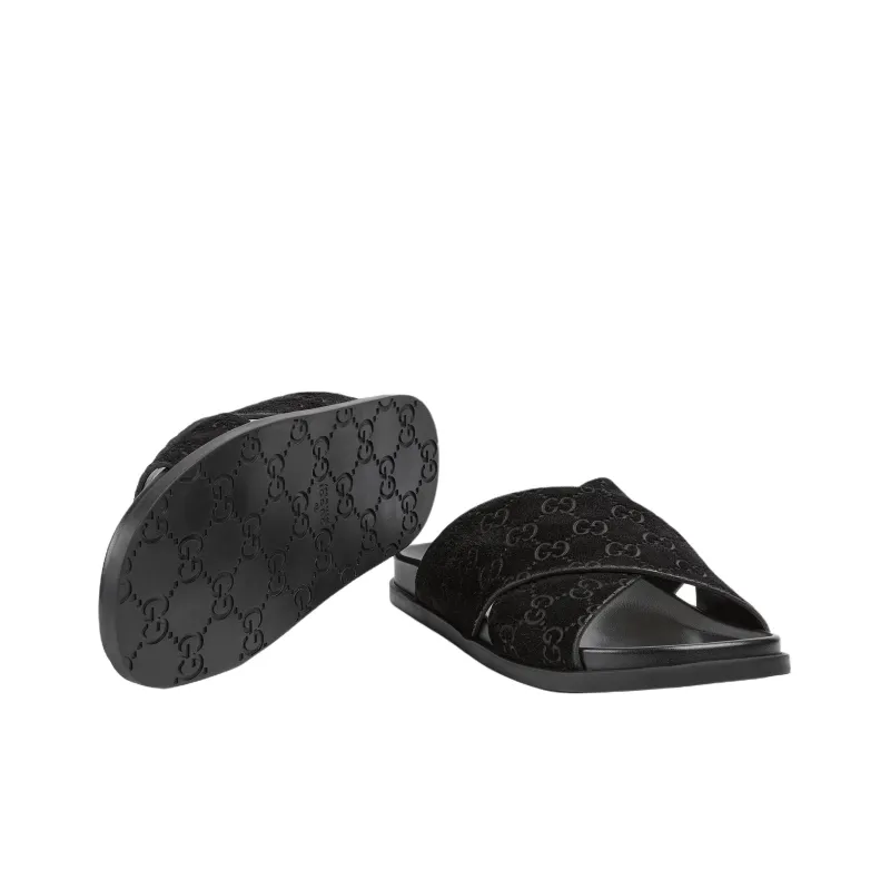 GUCCI Quiet Slide Slippers Men's Black-5