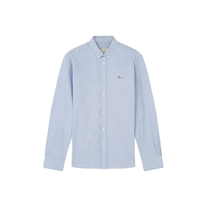 Maison Kitsune Shirts Men Blue-0