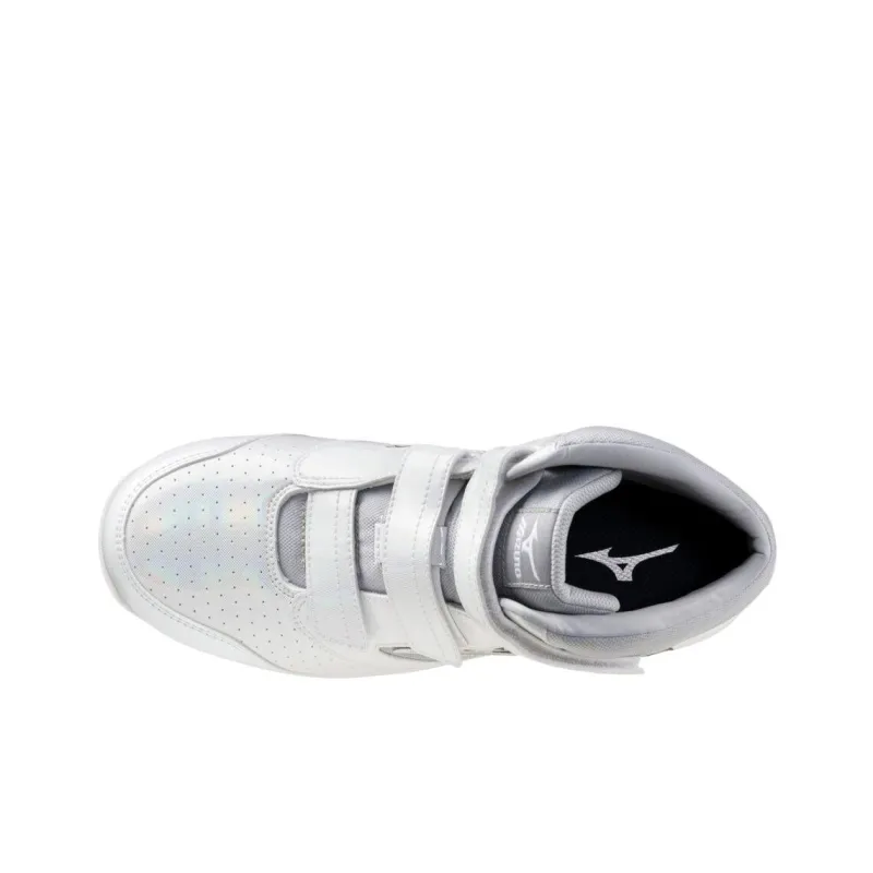 Mizuno Almighty LSII 21M Mid Top Casual Shoes Unisex Holographic White Metallic Silver-2