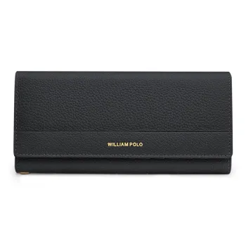 WilliamPOLO Top Grain Cow Leather Cell Phone Pouch Card Holder, Wallet Women's Black/White/Yellow/Khaki