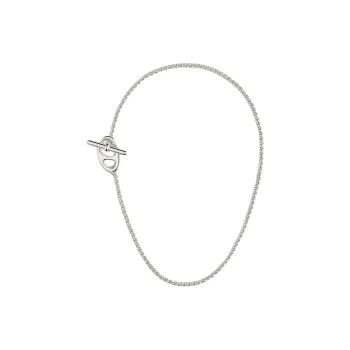 HERMES 925 Sterling Silver Necklaces Unisex Silver