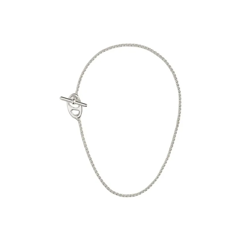 HERMES 925 Sterling Silver Necklaces Unisex Silver-0