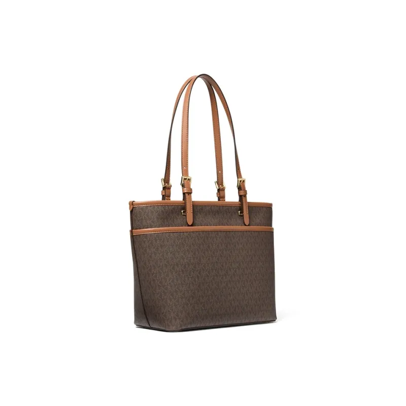 MICHAEL KORS Artificial Leather Tote Bag, Shopping Bag, Shoulder Bag Medium Size Women's Dark Brown & Acorn Brown-2