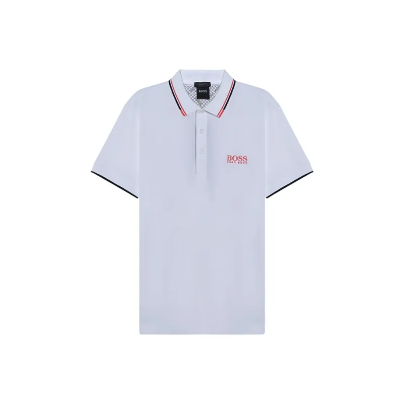 HUGO BOSS Short Sleeved Polo Shirt Men's White-0