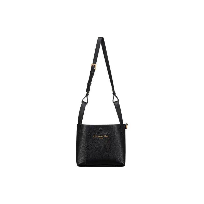 DIOR Cow Leather Basket Bag, Bucket Bag, Handbag Small Size Women's Black-1