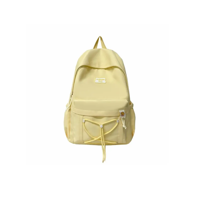 Single Warehouse Twill Backpack Unisex Black/Pink/Yellow/Light Green/Beige-7