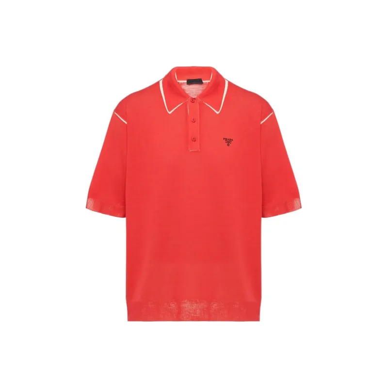 PRADA Polo Shirts Men Red-0