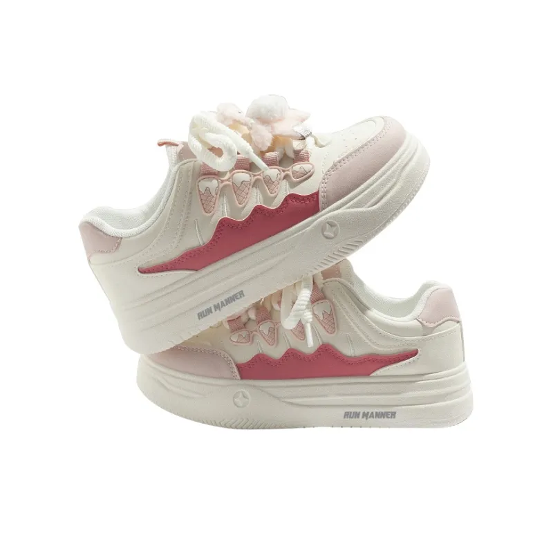 RUN MANNER Lightweight Height Increasing Abrasion Resistant Low Top Skateboard Shoes Women's-10