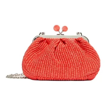 WEEKEND MaxMara Pasticcino Cotton Clutch Trumpets Women's Coral Red
