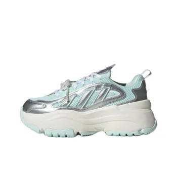 Adidas Originals OZGAIA Anti Slip Wear Resistant Low Top Chunky Sneakers Women's Green Silver