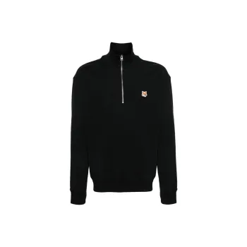 Maison Kitsune Fox Head Embroidered Zip Detailed Sweatshirt