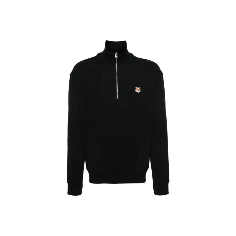 Maison Kitsune Fox Head Embroidered Zip Detailed Sweatshirt-0
