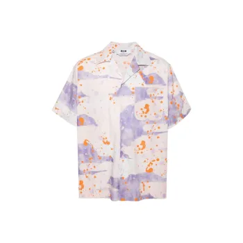 MSGM Camouflage Print Short-Sleeved Shirt