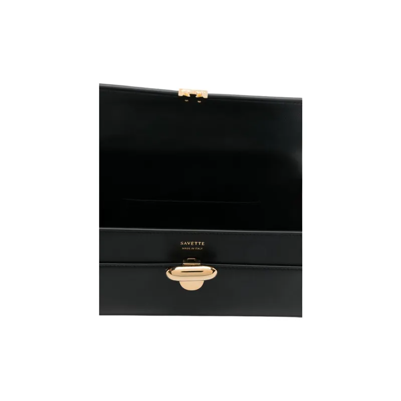 SAVETTE Cow Leather Handbag Women's Black-3