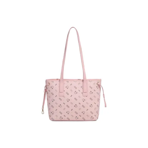 Disney Minnie Series PVC Shoulder Bag, Portable Underarm Tote Women's Pink/Apricot