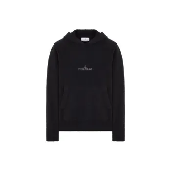 STONE ISLAND 513d2 Hooded Knit Sweatshirt Men's Black