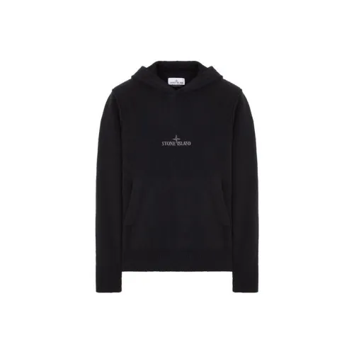 STONE ISLAND 513d2 Hooded Knit Sweatshirt Men's Black