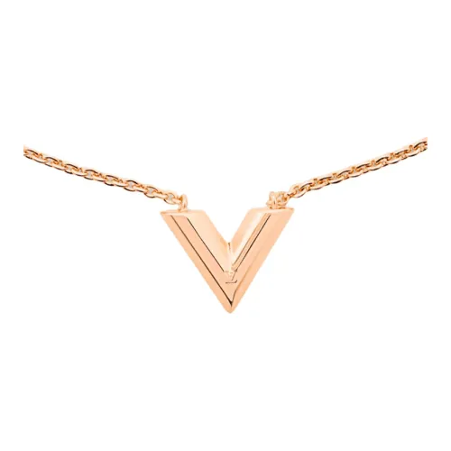 LOUIS VUITTON Rose Gold Metal Necklaces Unisex Pink Gold