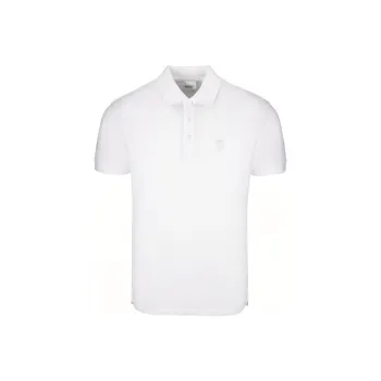 Burberry Logo Embroidered Polo Triple White