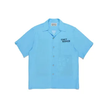 WACKO MARIA WACKO MARIA X Chet Baker Collaboration Series Shirts Men Blue
