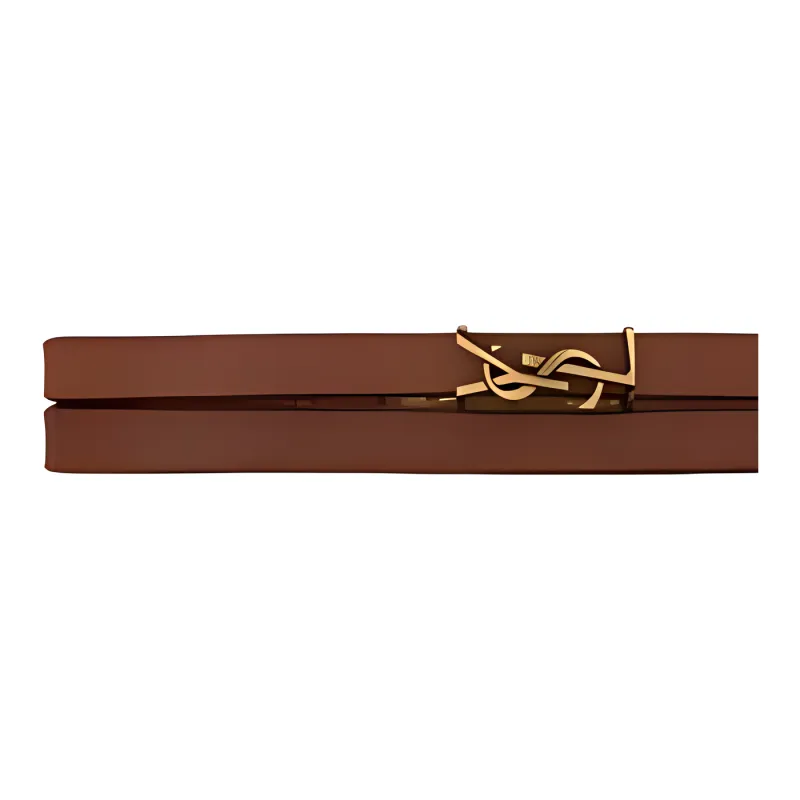SAINT LAURENT Leather, Metal Wristbands Women's Brown-1