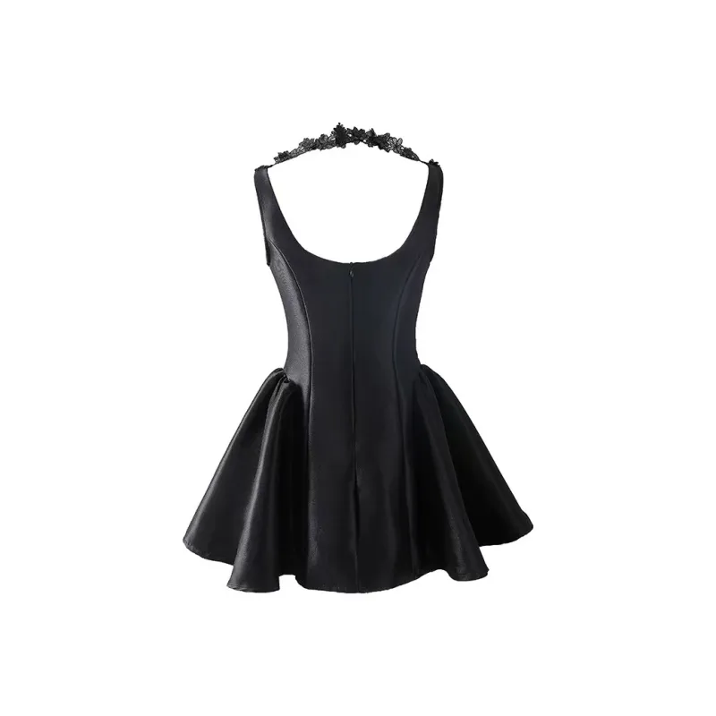 GLEE DIARY Slip Dress Women's Black-1
