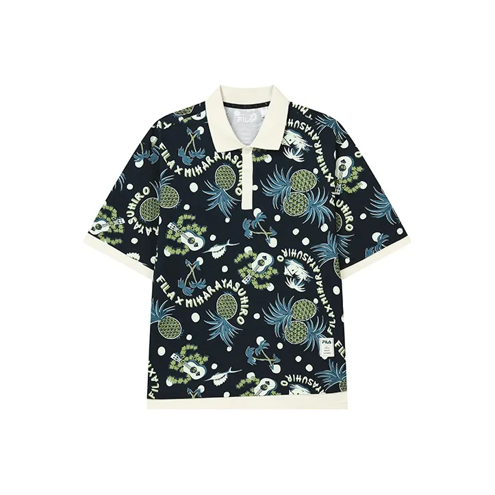 Mihara Yasuhiro X FILA X MIHARA YASUHIRO Polo Shirts Men Deep Robe Blue-0