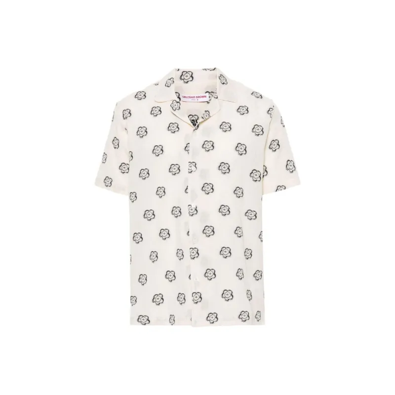 Orlebar Brown Marne Floral Embroidery Shirt-0