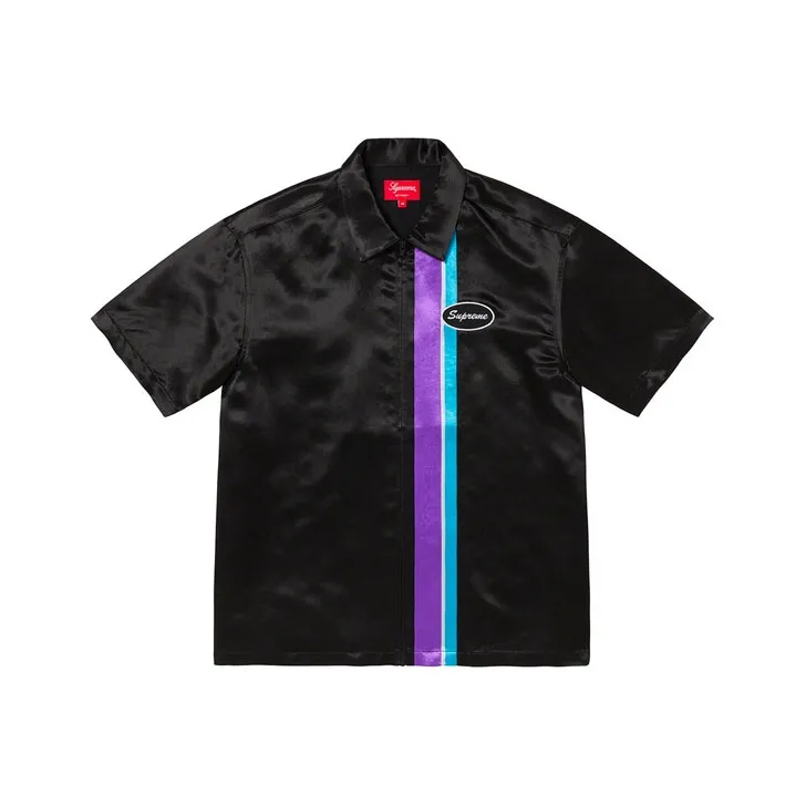 Supreme Satin Zip Up S/S Work Shirt-0