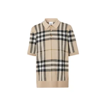 Burberry Polo Shirt Men's Soft Yellow Brown