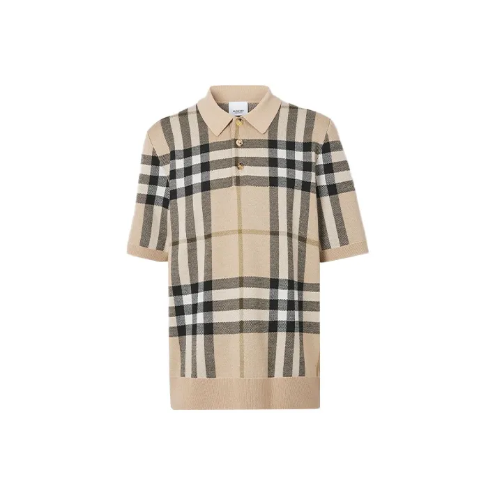 Burberry Polo Shirt Men's Soft Yellow Brown-0