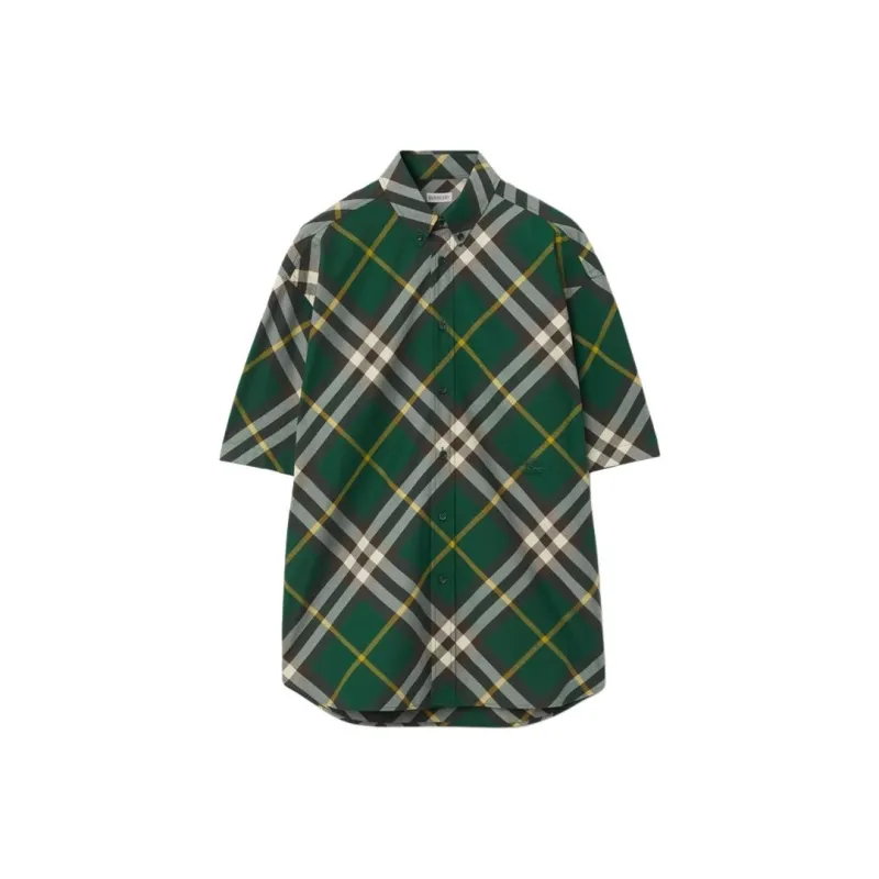 Burberry Logo embroidered Plaid Shirt-4