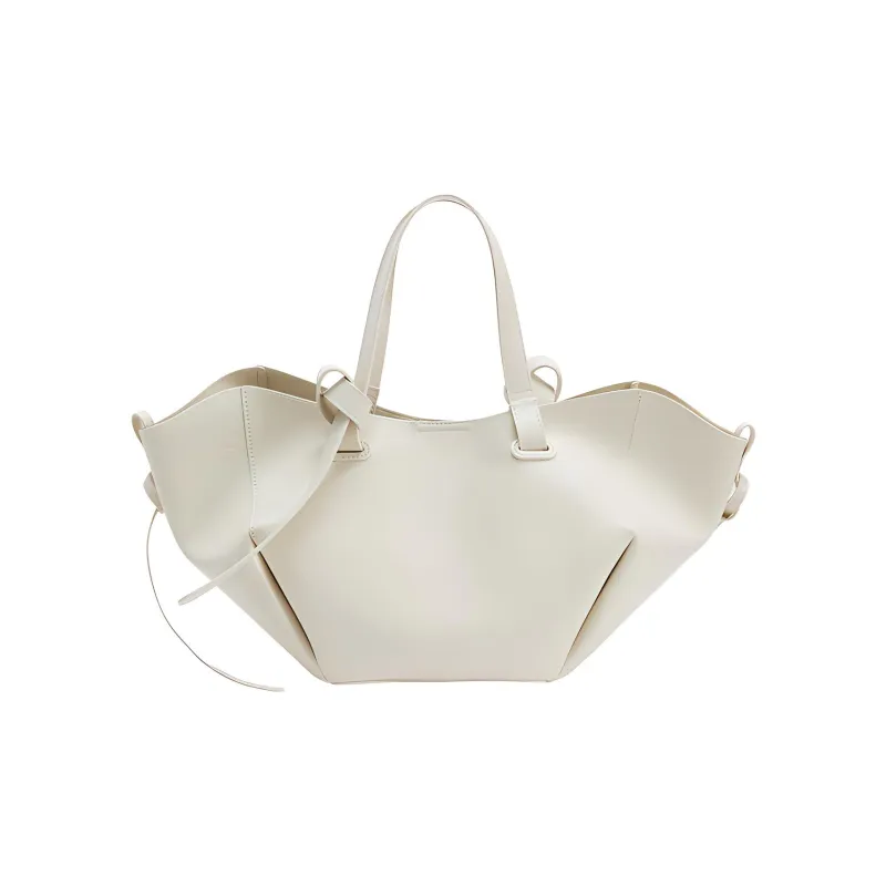 URBAN REVIVO Artificial Leather Tote Handbag, Shoulder Bag Women's Black/White-5